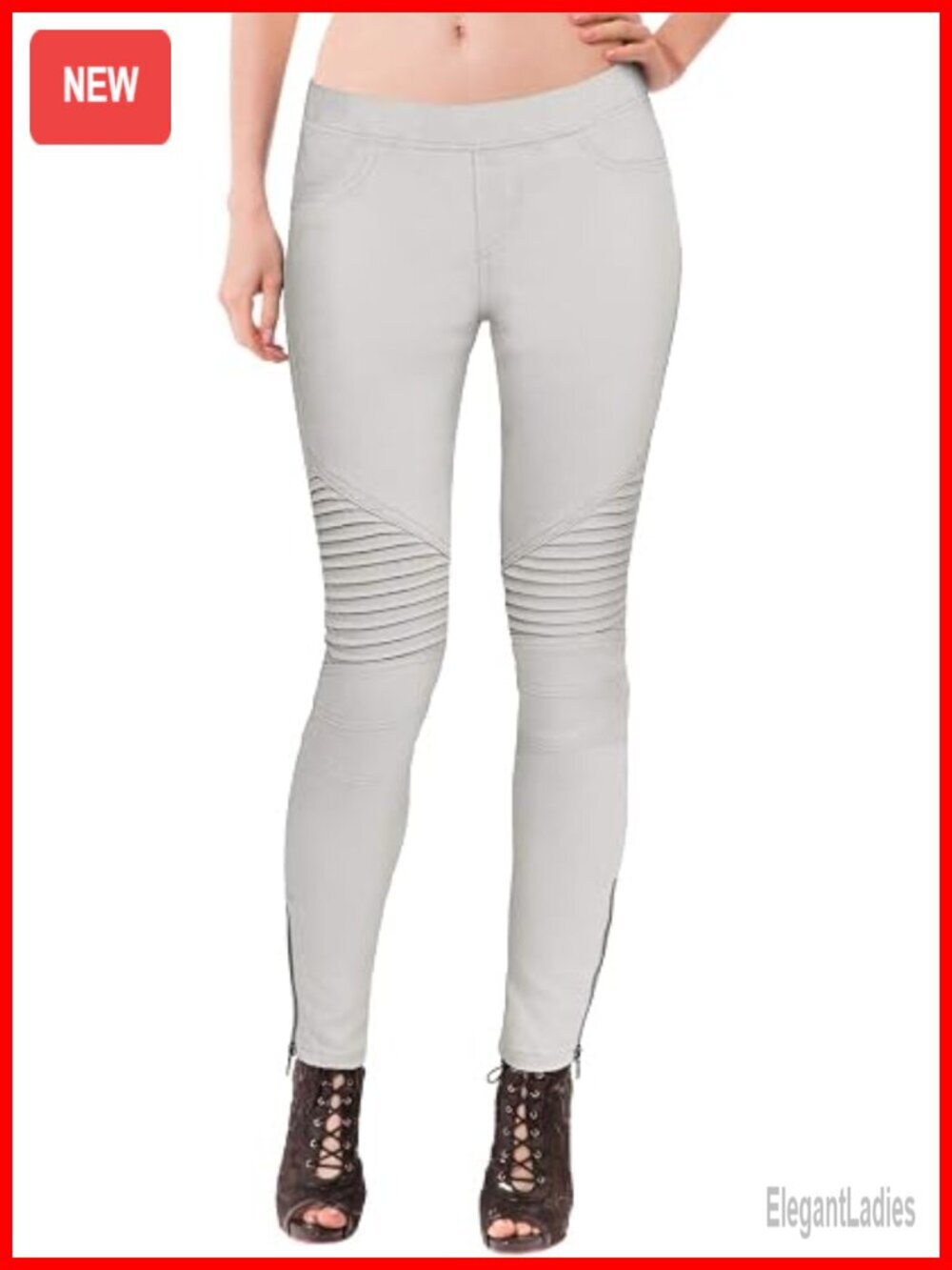 Mid Rise Moto Skinny Joggers with Ankle Zips